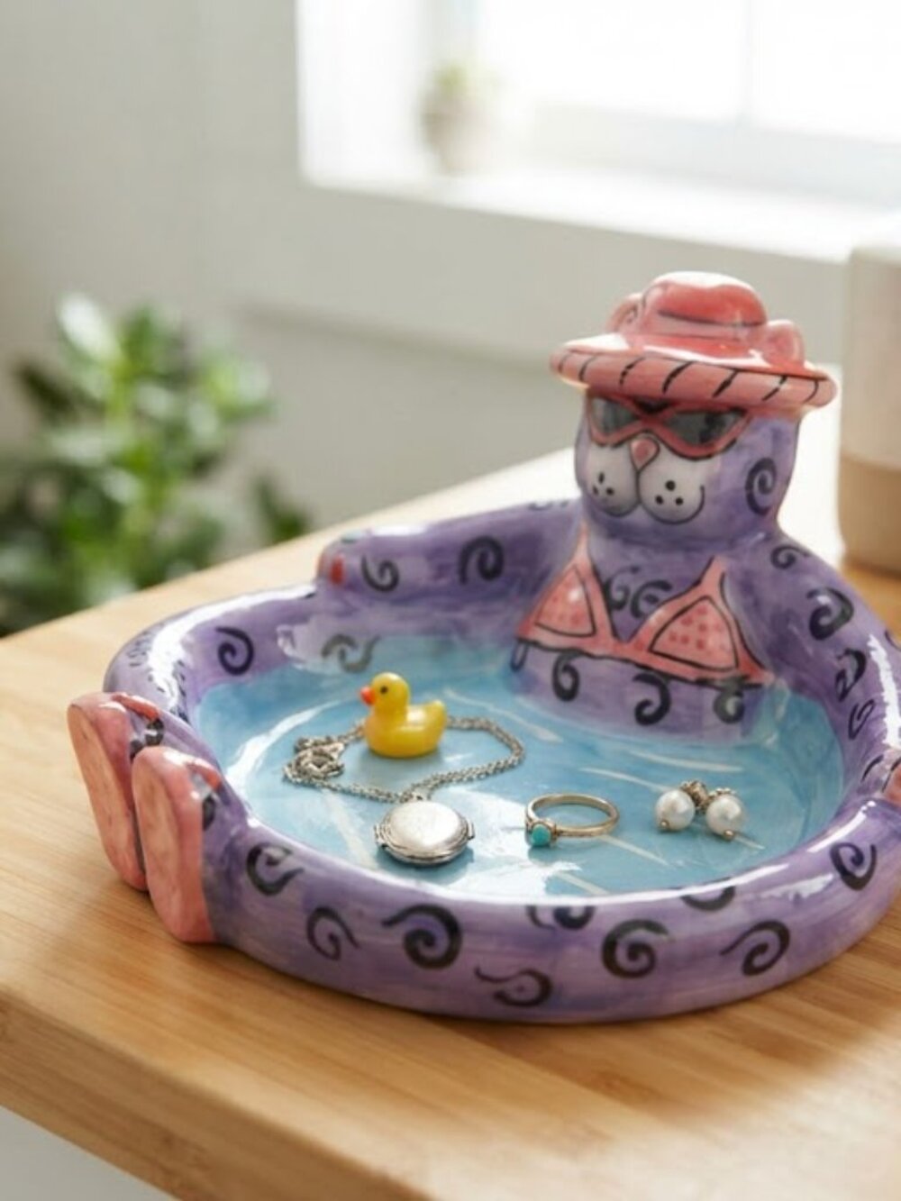 Vintage CM Redwine  Pacific Gifts cat dish